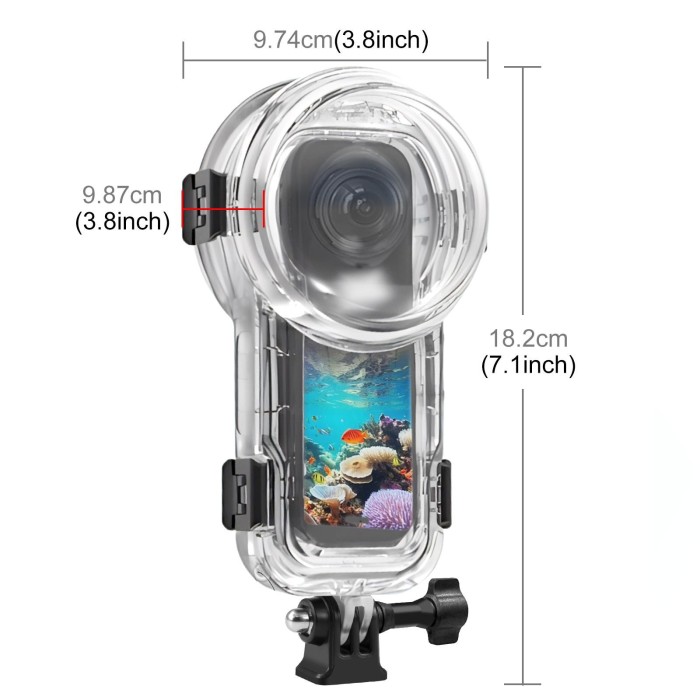 Caja de buceo invisible 60m para Insta360 X5