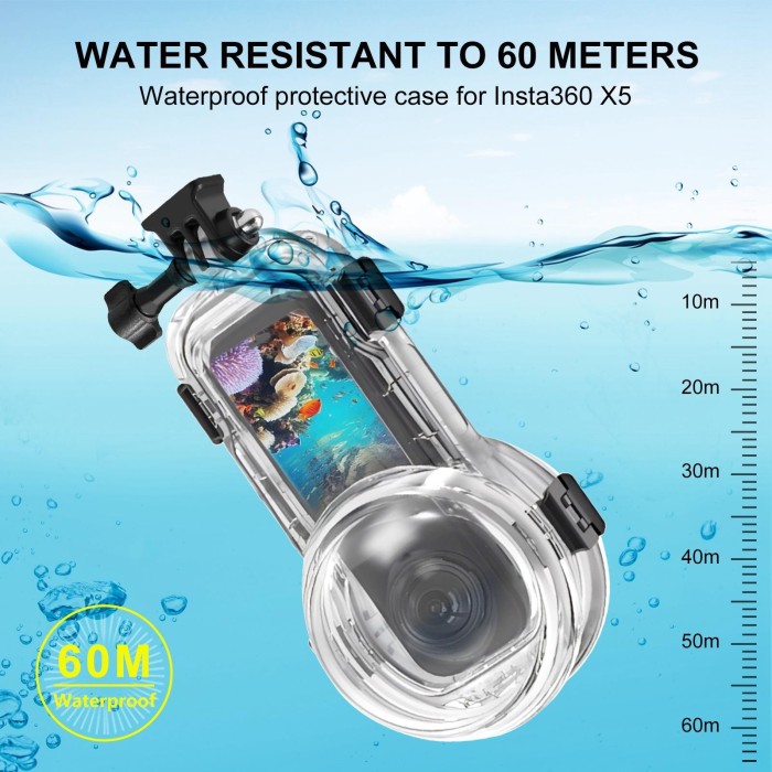 Caja de buceo invisible 60m para Insta360 X5